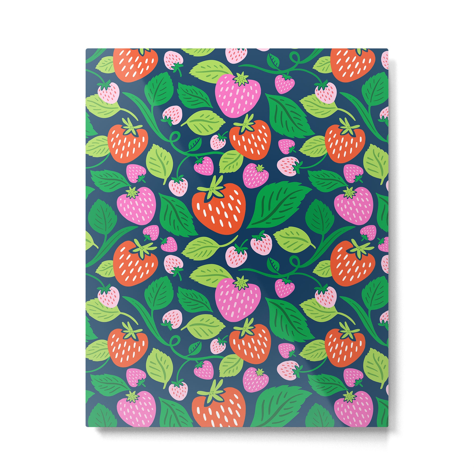 Strawberry Fields - Pink and Blue Metal Print Gallery Image 6