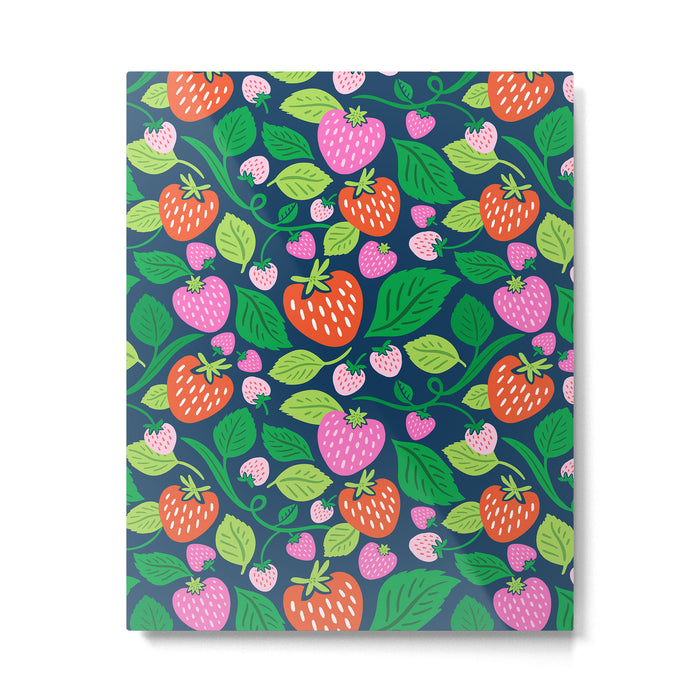 Strawberry Fields - Pink and Blue Metal Print Gallery Image 1