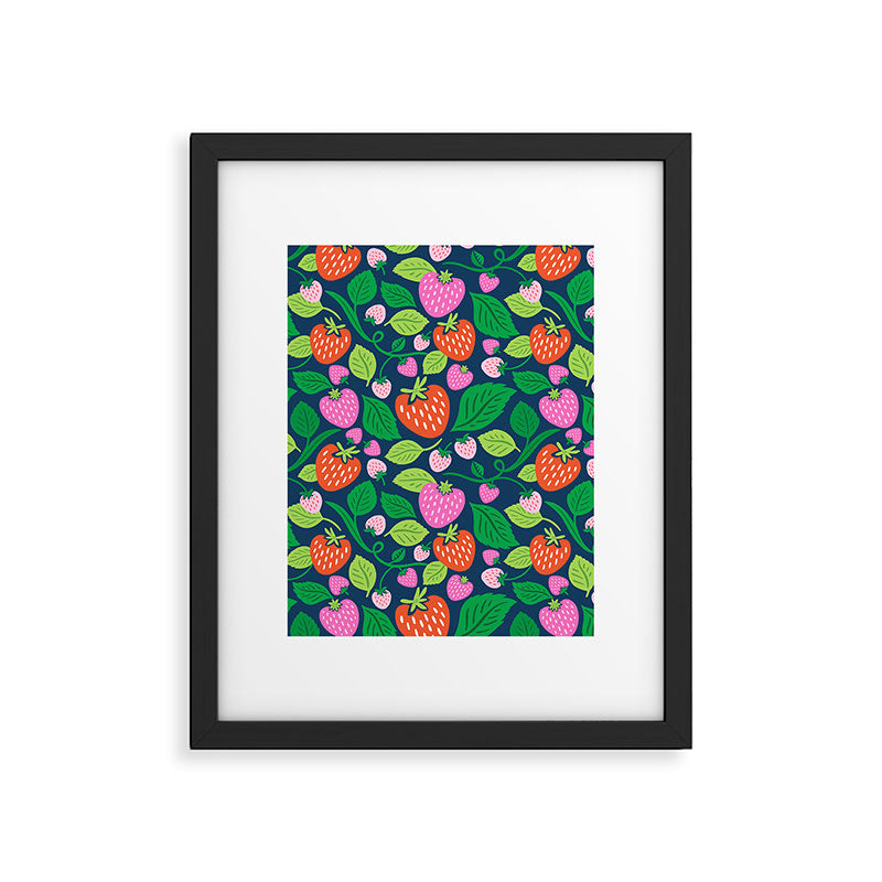 Strawberry Fields - Pink and Blue Framed Art Print Gallery Image 6