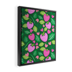 Strawberry Fields - Pink and Green Framed Canvas Print Gallery Image 2