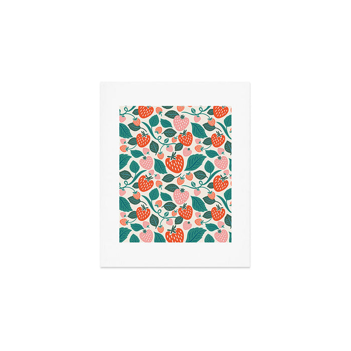 Strawberry Fields - Teal Art Print Gallery Image 1