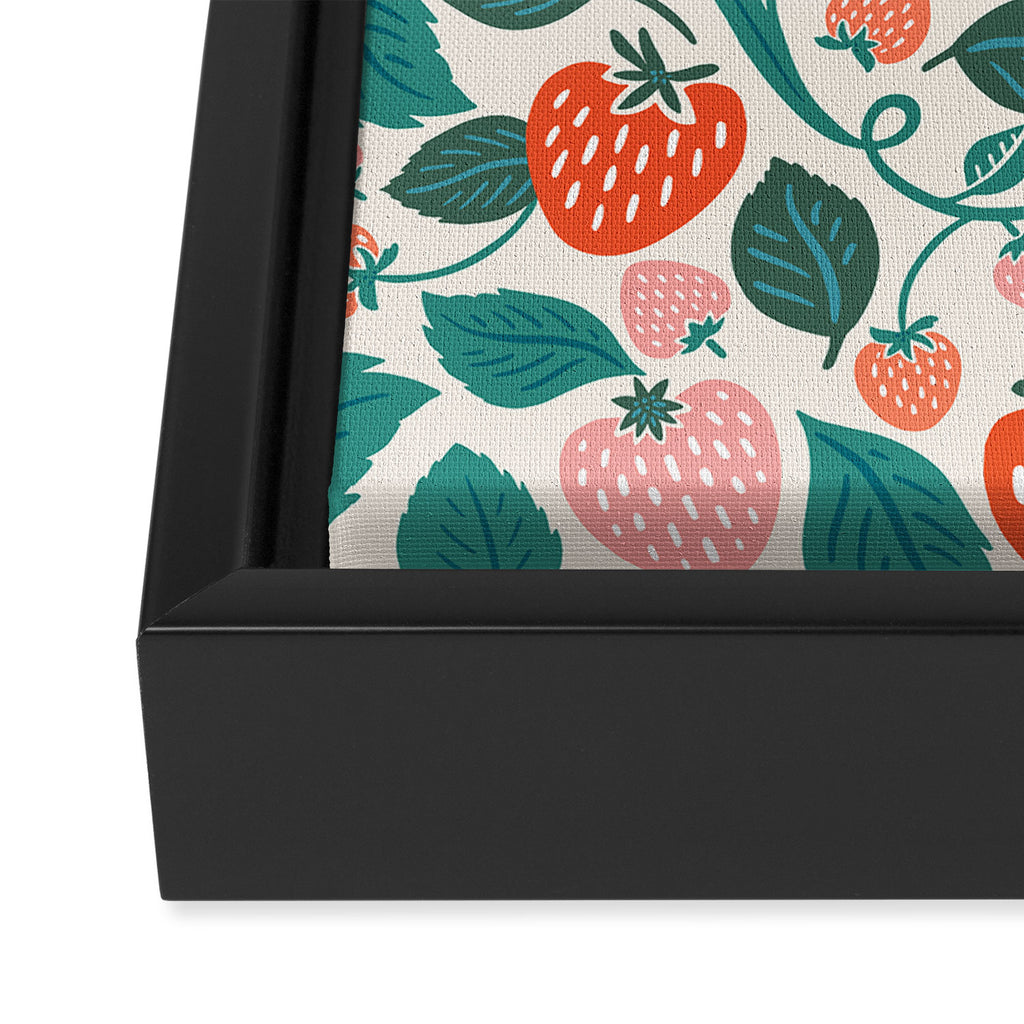Strawberry Fields - Teal Framed Canvas Print Gallery Image 3