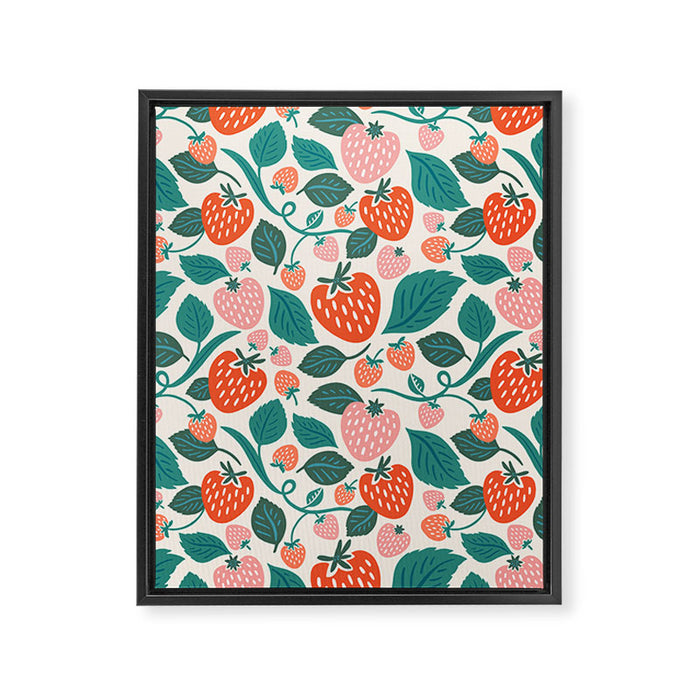 Strawberry Fields - Teal Framed Canvas Print Gallery Image 1