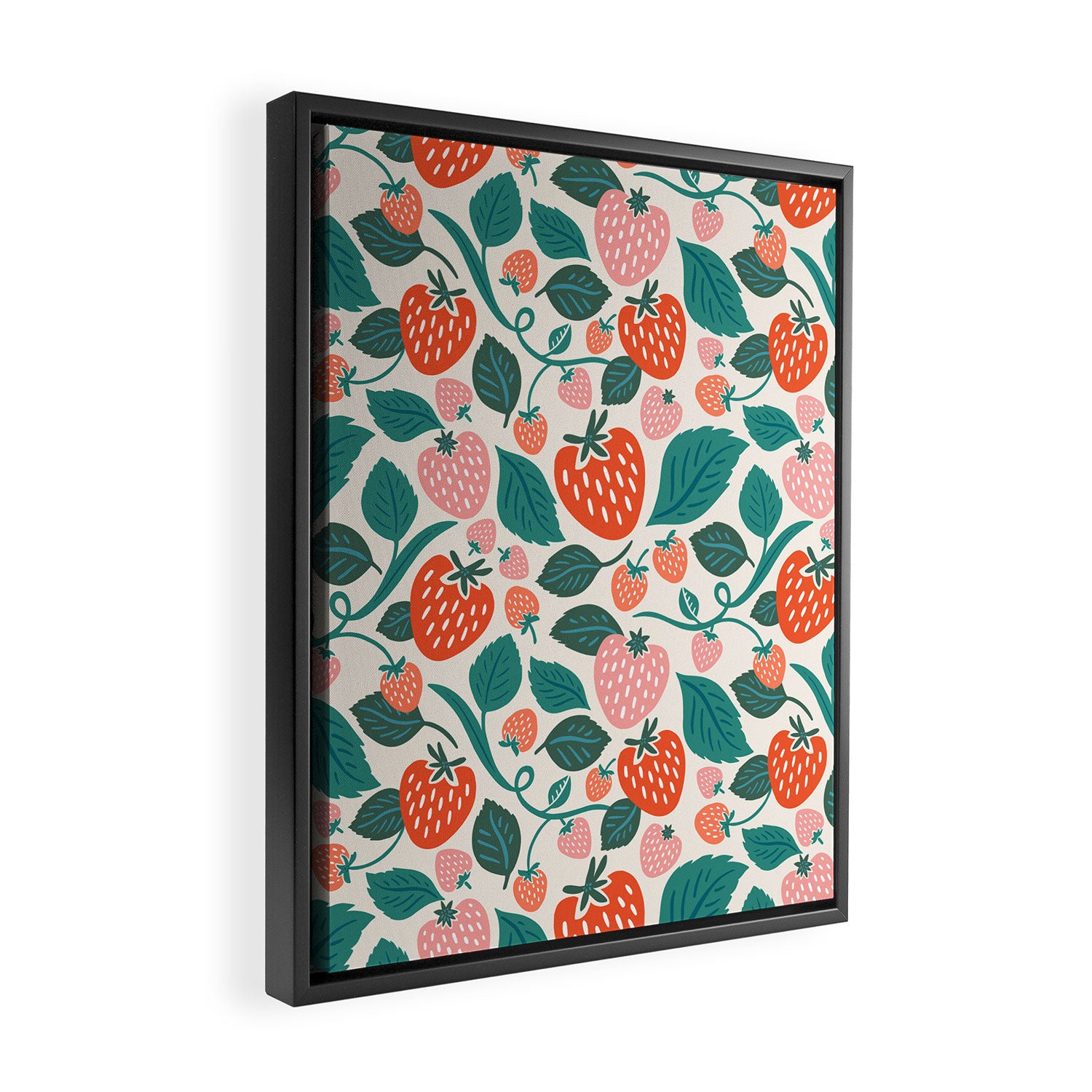 Strawberry Fields - Teal Framed Canvas Print Gallery Image 2
