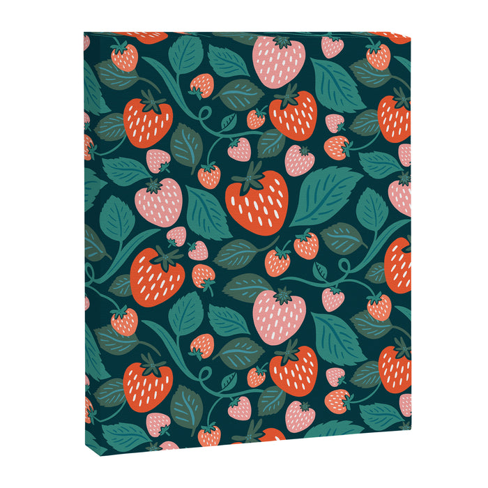 Strawberry Fields - Teal Green & Red Canvas Print Gallery Image 1