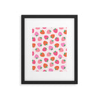 Strawberry Toss on Checks - Pink and Green Framed Art Print Gallery Image 6
