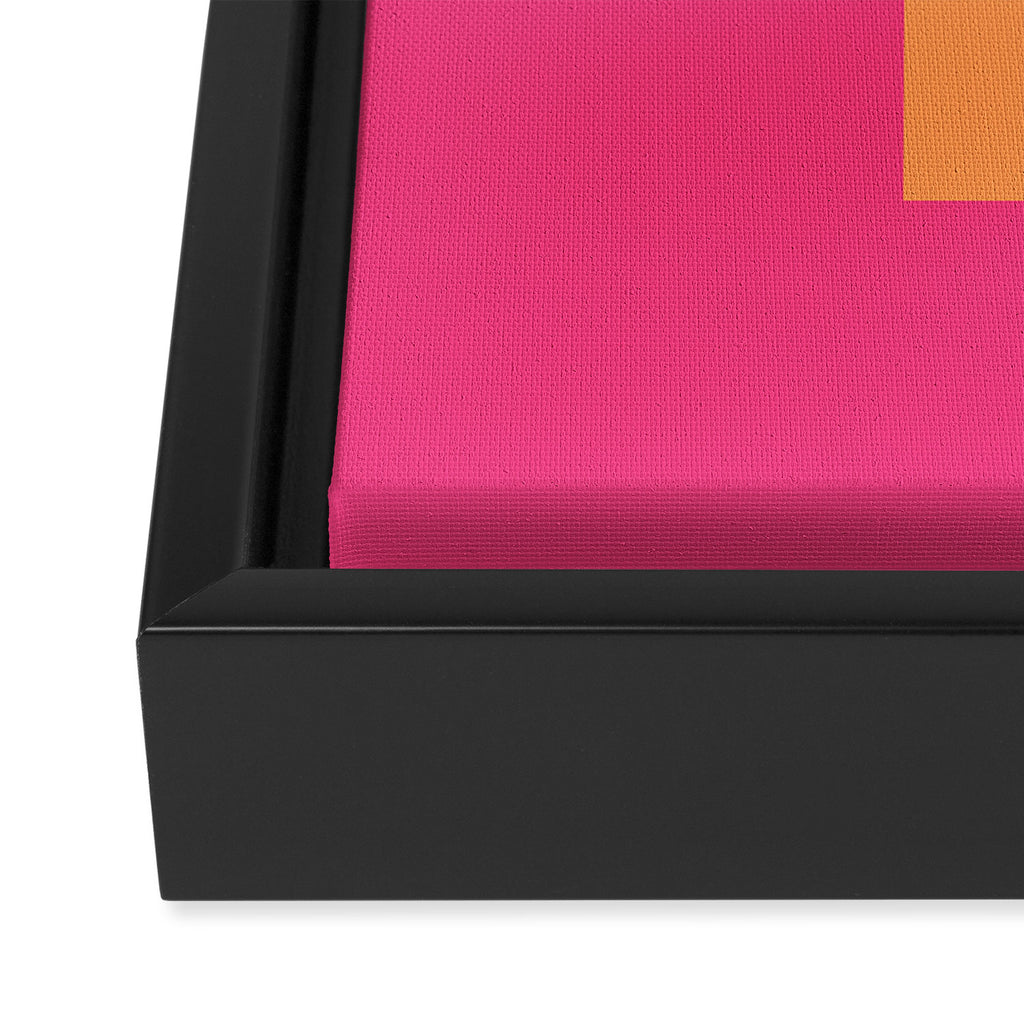 Swiss Cross Symbol in Pink and Orange Framed Canvas Print Gallery Image 3
