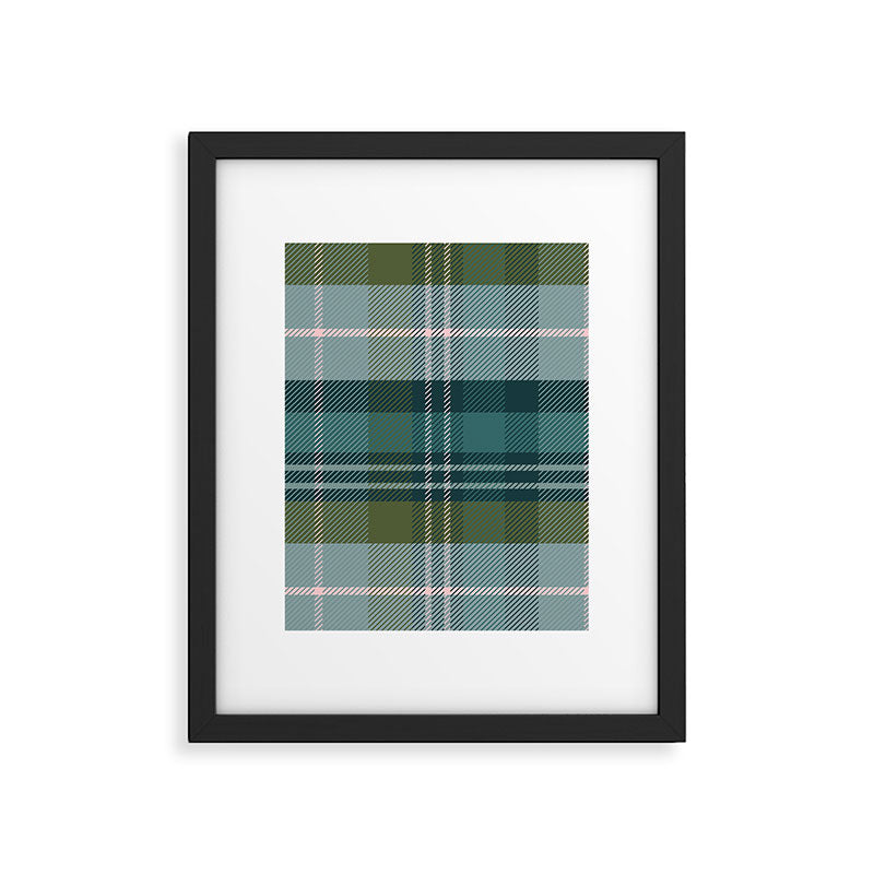 Tartan Plaid - Green, Blue and Pink Framed Art Print Gallery Image 6