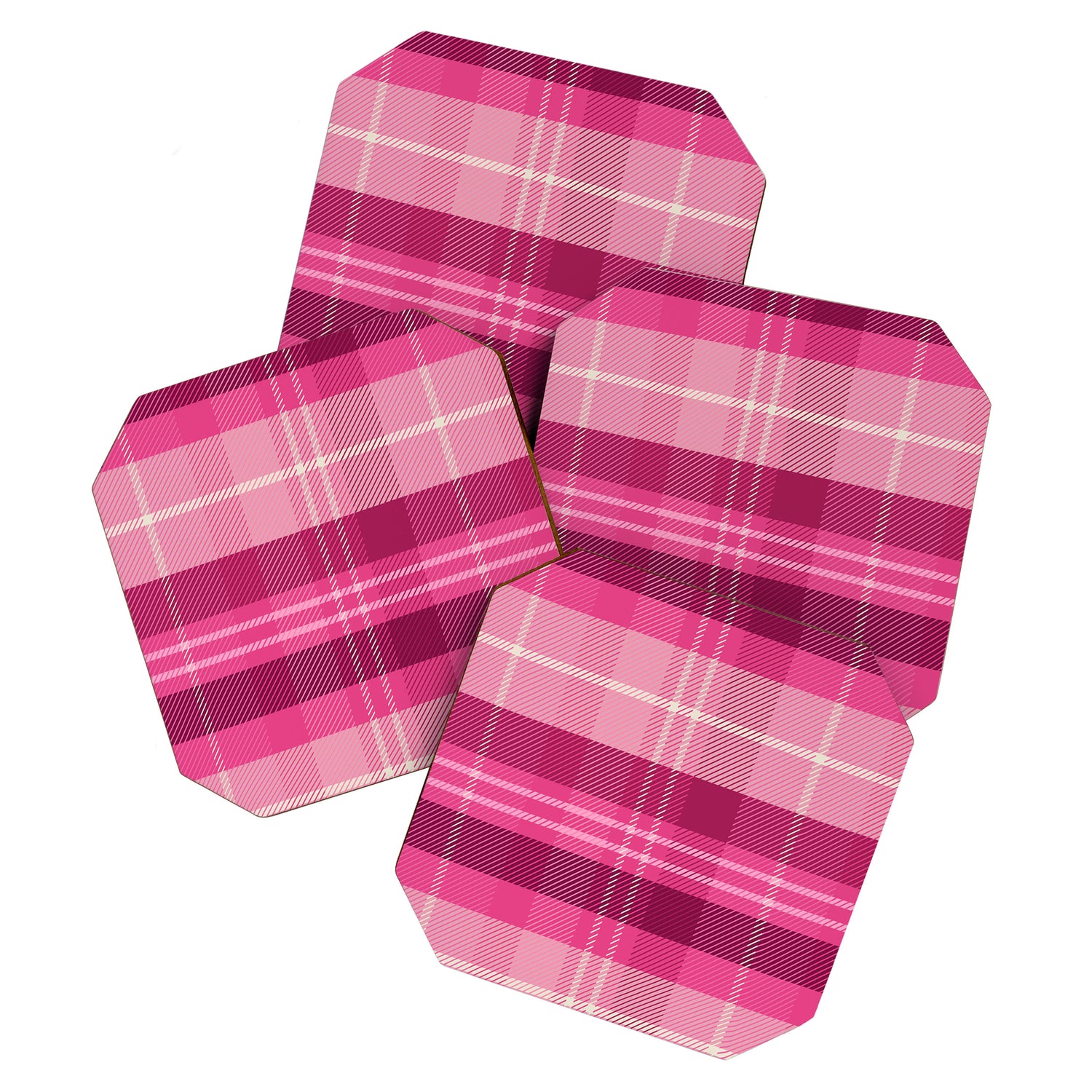 Tartan Plaid - Peppermint Pink Coaster Gallery Image 1