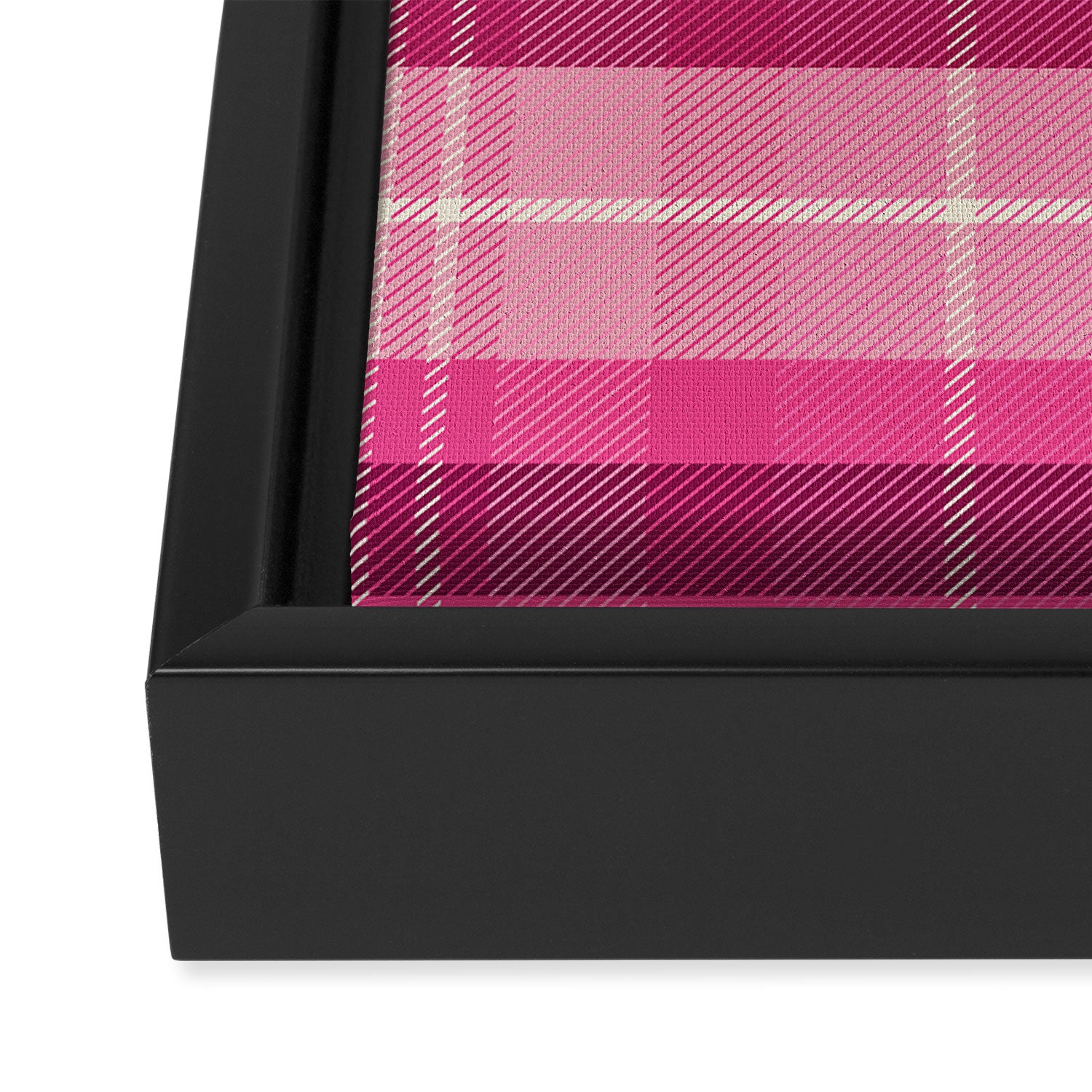 Tartan Plaid - Peppermint Pink Framed Canvas Print Gallery Image 3