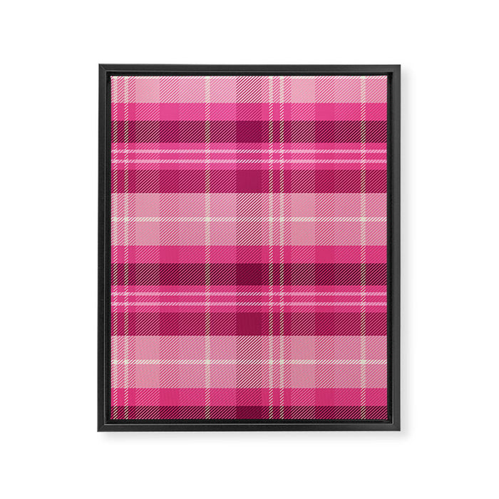 Tartan Plaid - Peppermint Pink Framed Canvas Print Gallery Image 1