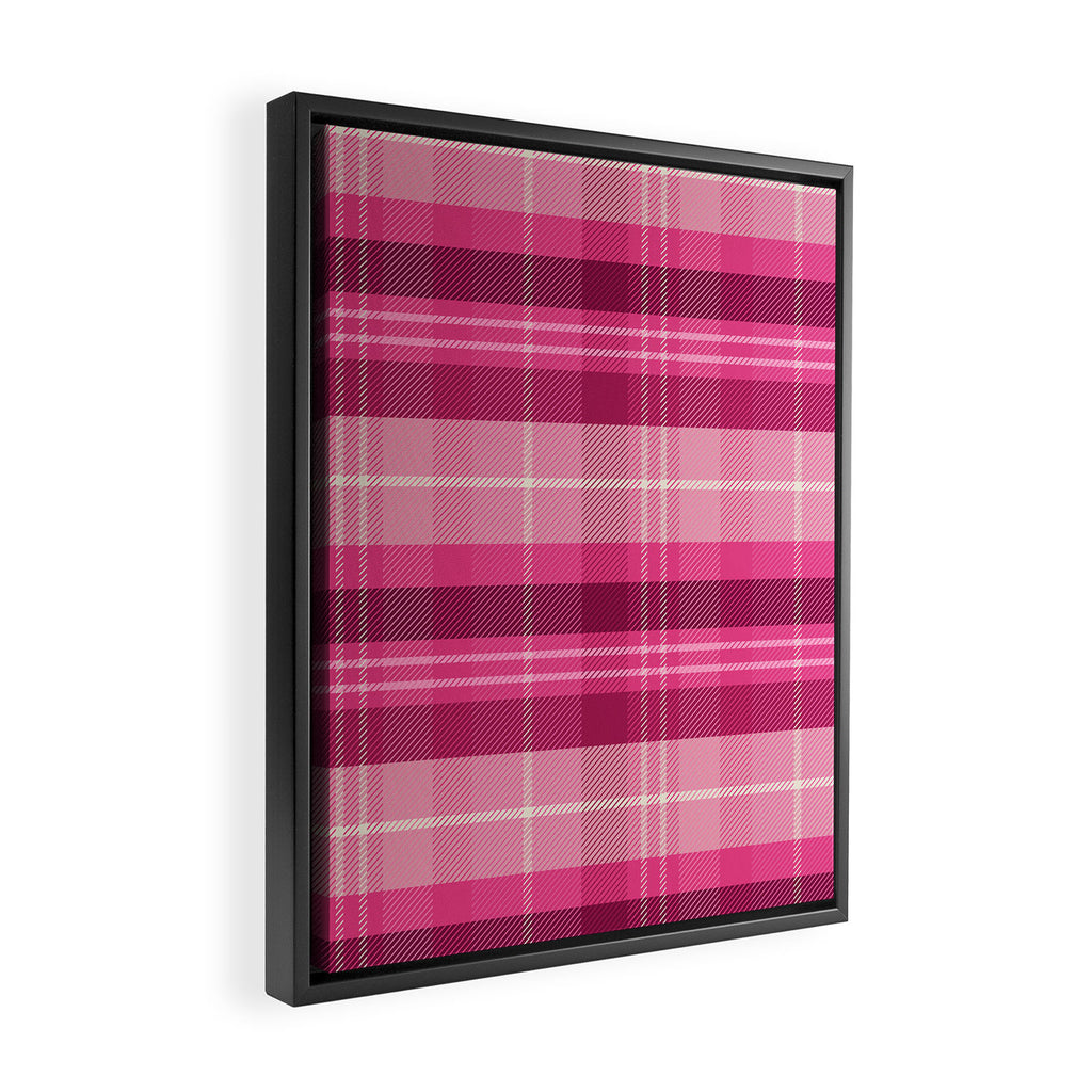 Tartan Plaid - Peppermint Pink Framed Canvas Print Gallery Image 2