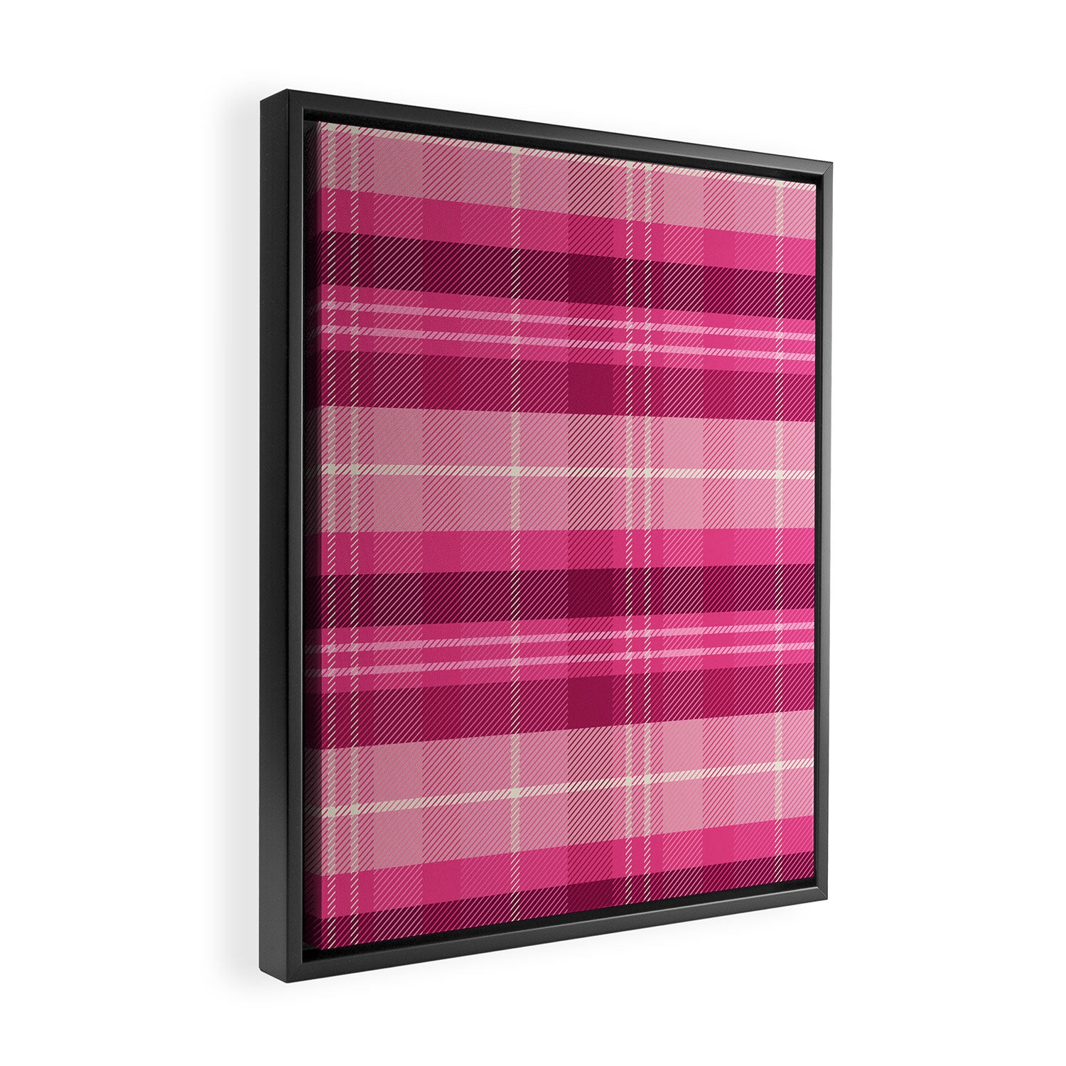 Tartan Plaid - Peppermint Pink Framed Canvas Print Gallery Image 2
