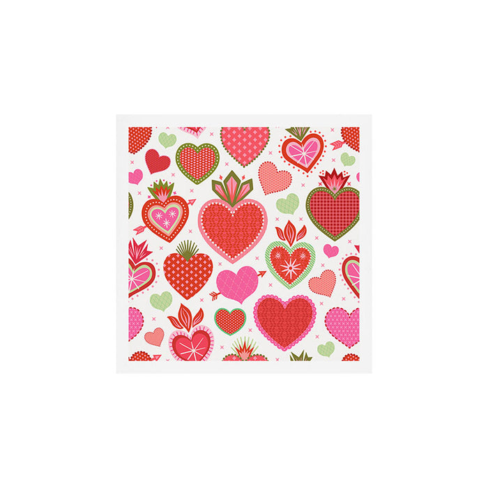 Valentine's Day Hearts - Red Pink and Green Art Print Gallery Image 1