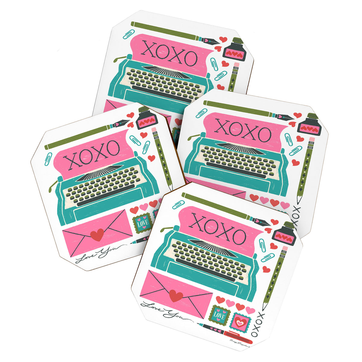 Vintage Mid-Century Stationery Coaster Gallery Image 1