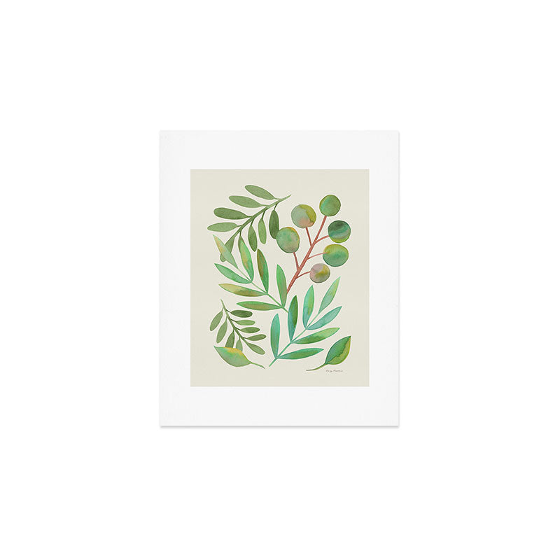 Watercolor Leaves II Art Print Gallery Image 1