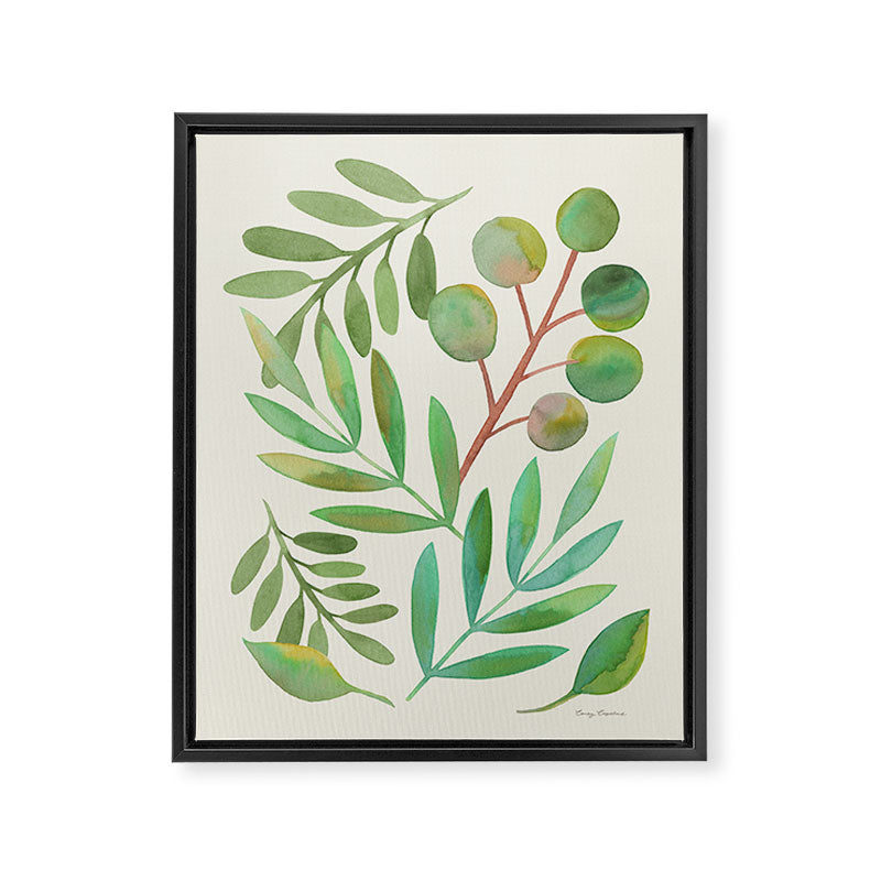 Watercolor Leaves II Framed Canvas Print Gallery Image 8