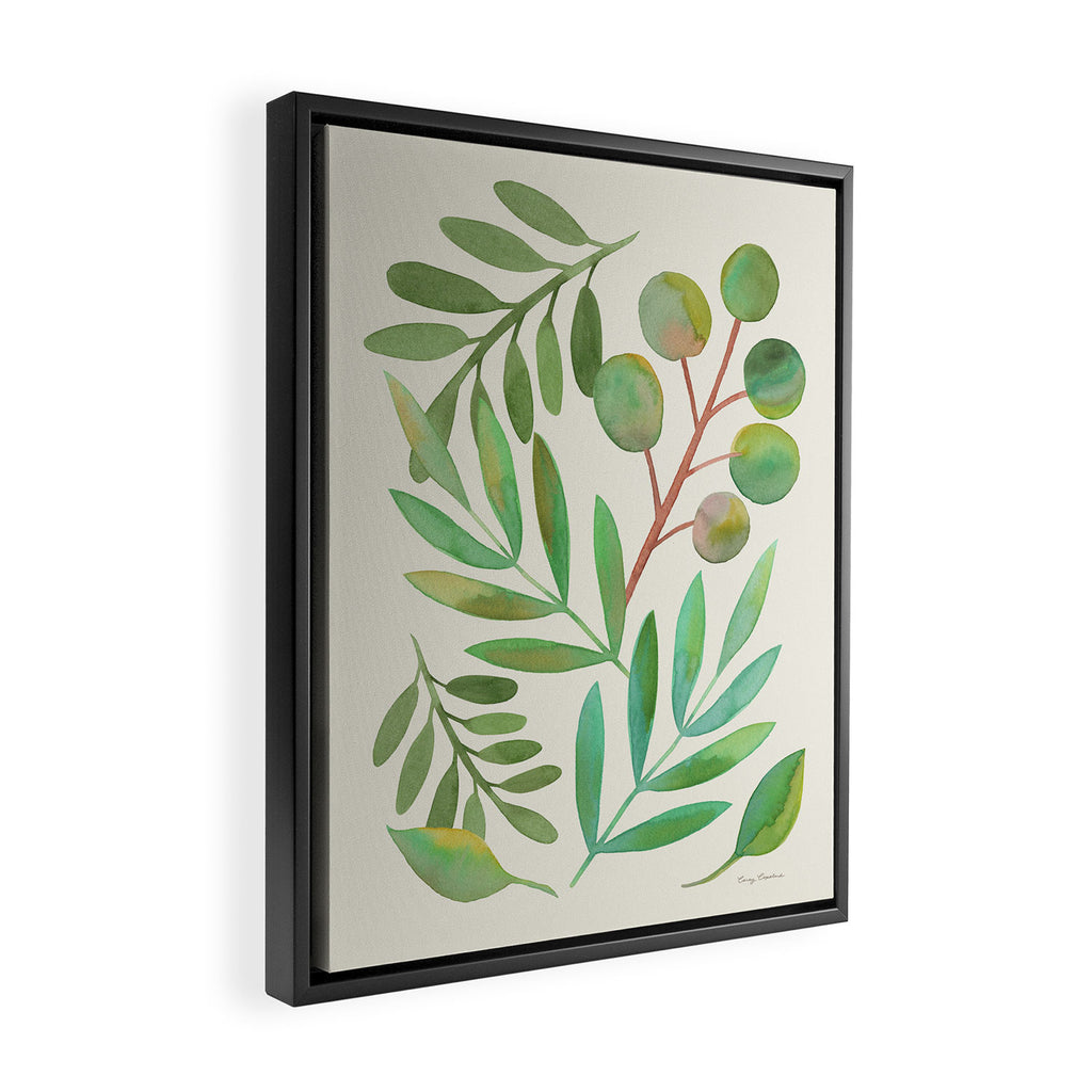Watercolor Leaves II Framed Canvas Print Gallery Image 2