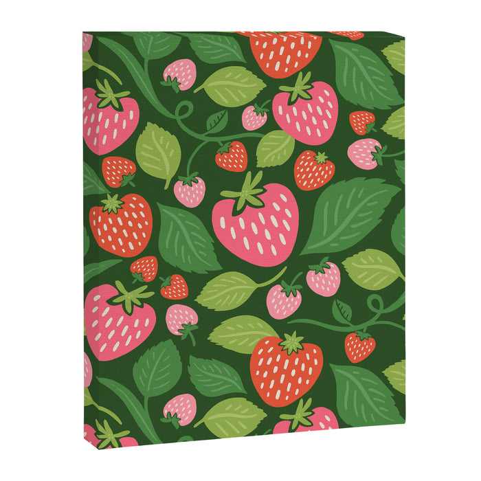 Wild Strawberries - green Canvas Print Gallery Image 1