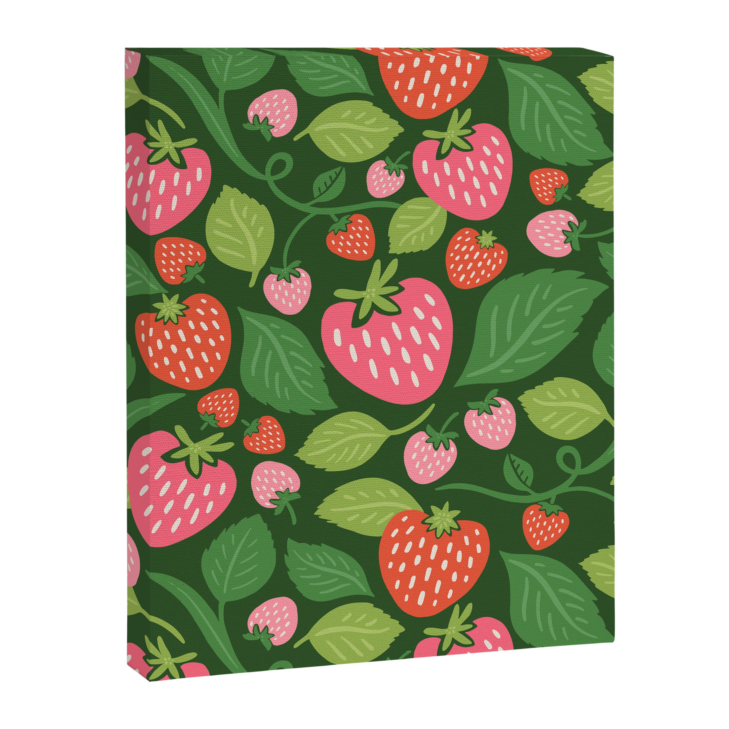 Wild Strawberries - green Canvas Print Gallery Image 8