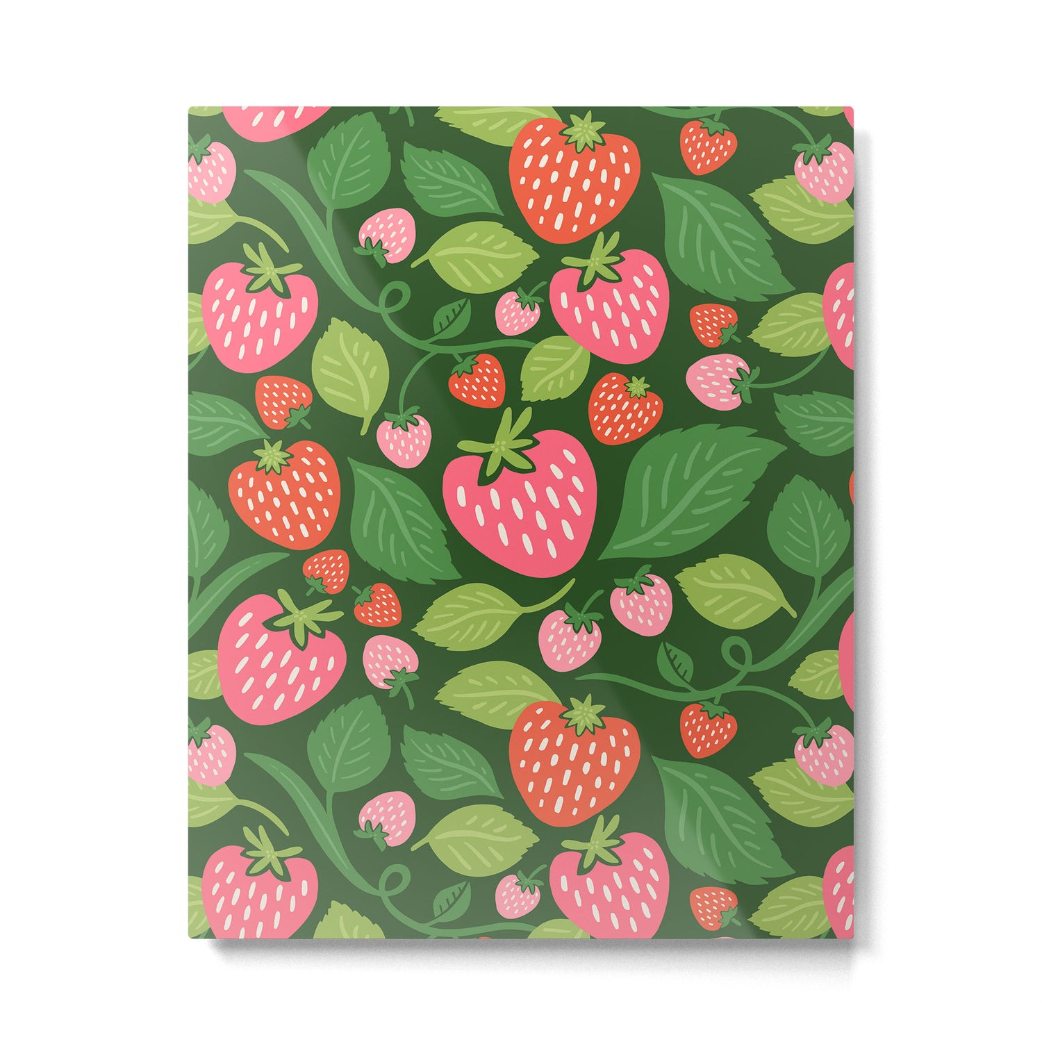 Wild Strawberries - green Metal Print Gallery Image 6
