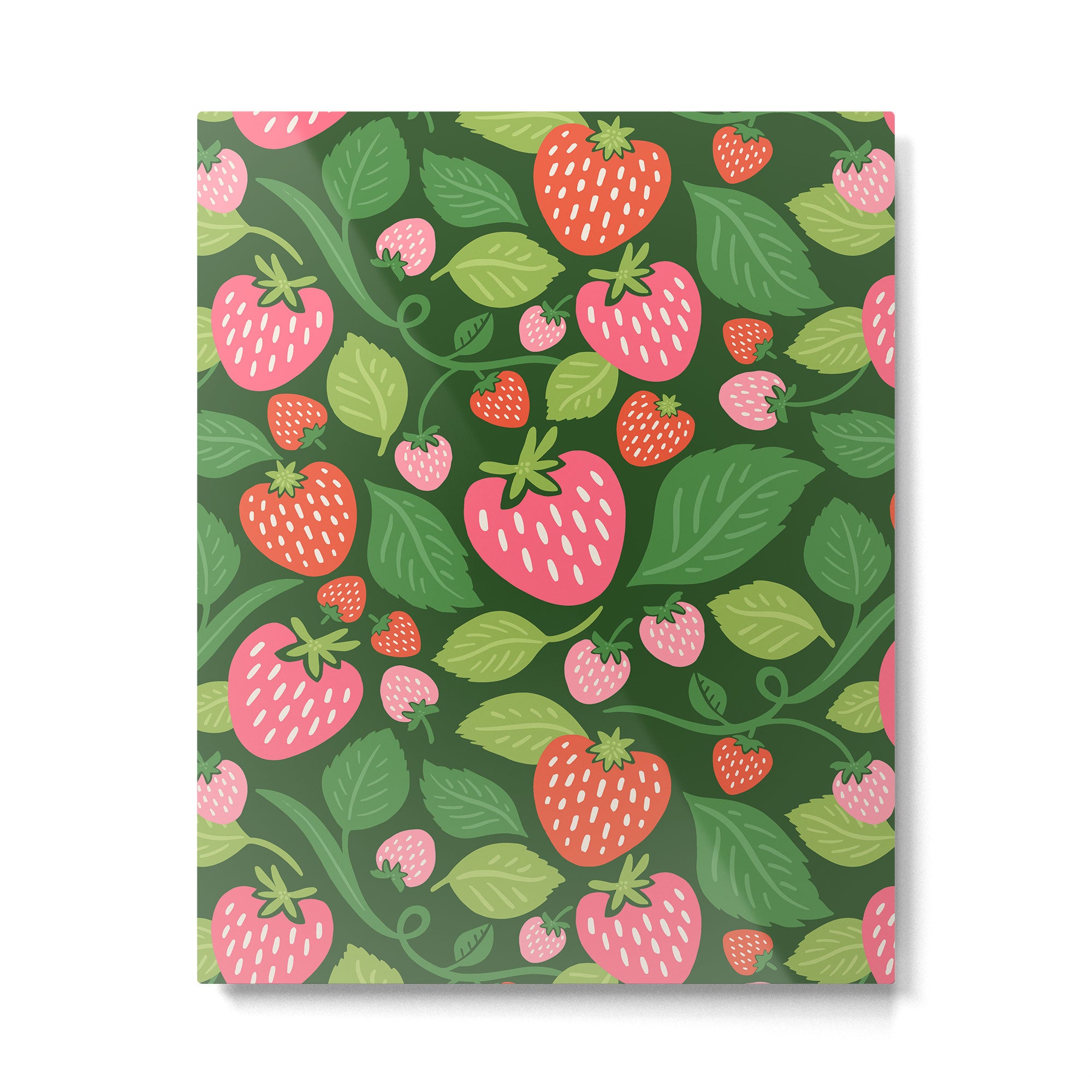 Wild Strawberries - green Metal Print Gallery Image 6