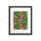 Wild Strawberries - green Framed Art Print Gallery Image 6