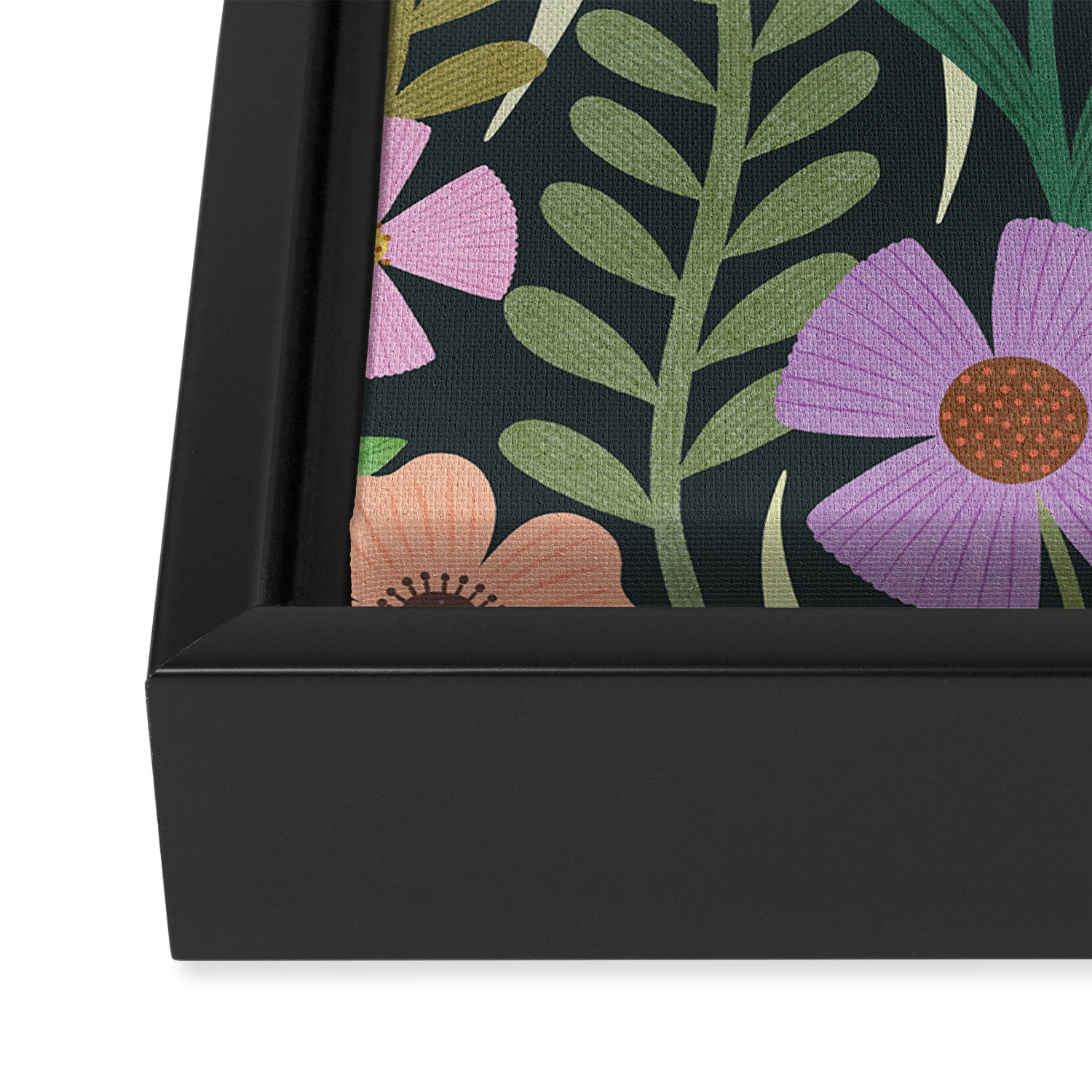 Wildflower Garden - Dark Framed Canvas Print Gallery Image 3