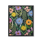 Wildflower Garden - Dark Framed Canvas Print Gallery Image 8