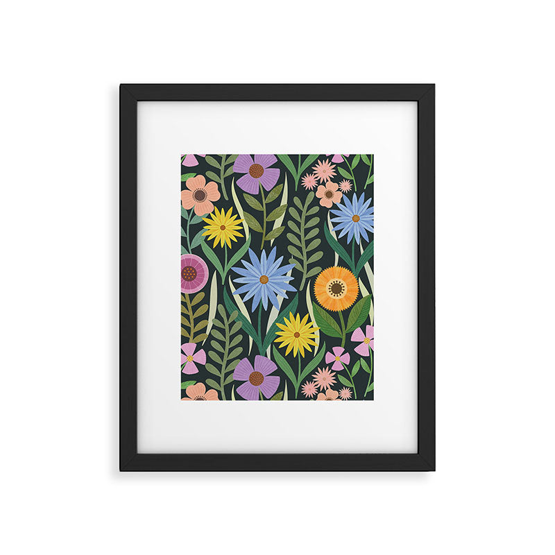 Wildflower Garden - Dark Framed Art Print Gallery Image 6