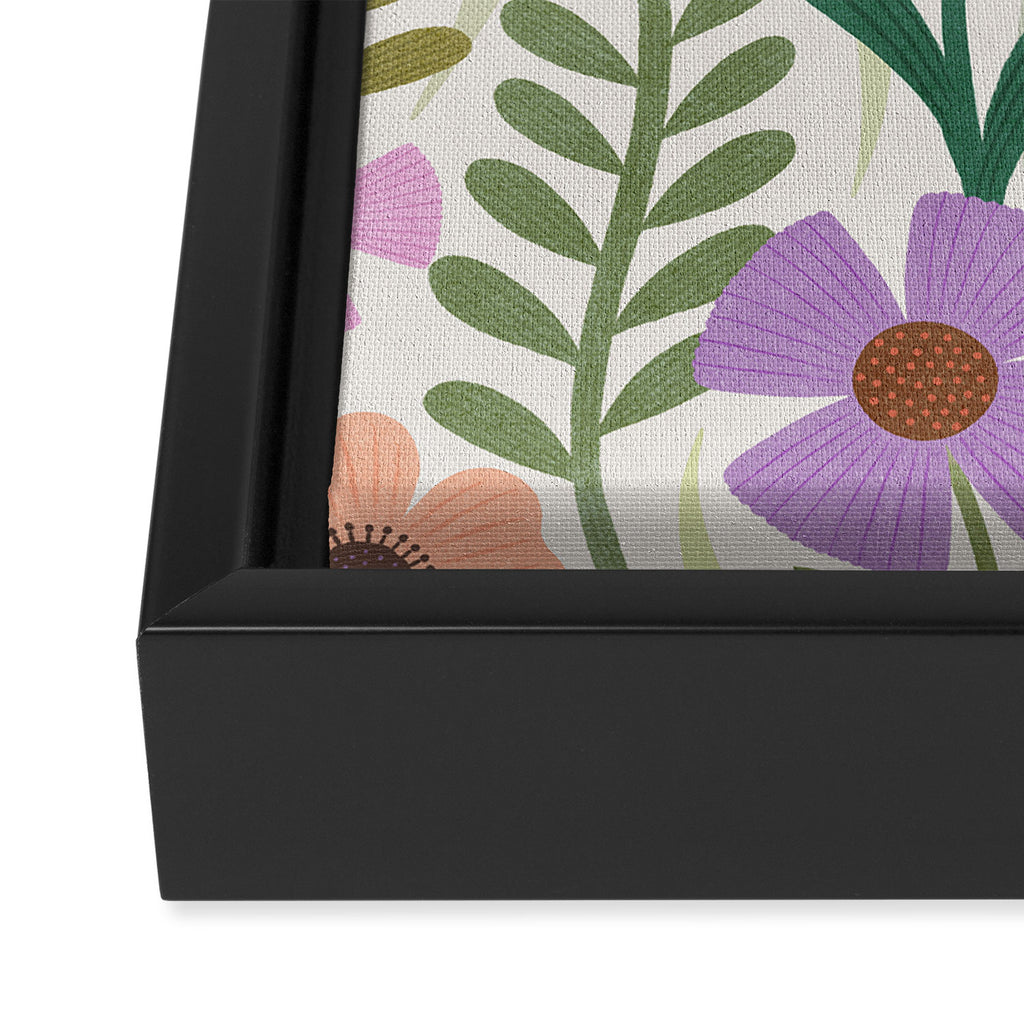 Wildflower Garden - Light Framed Canvas Print Gallery Image 3
