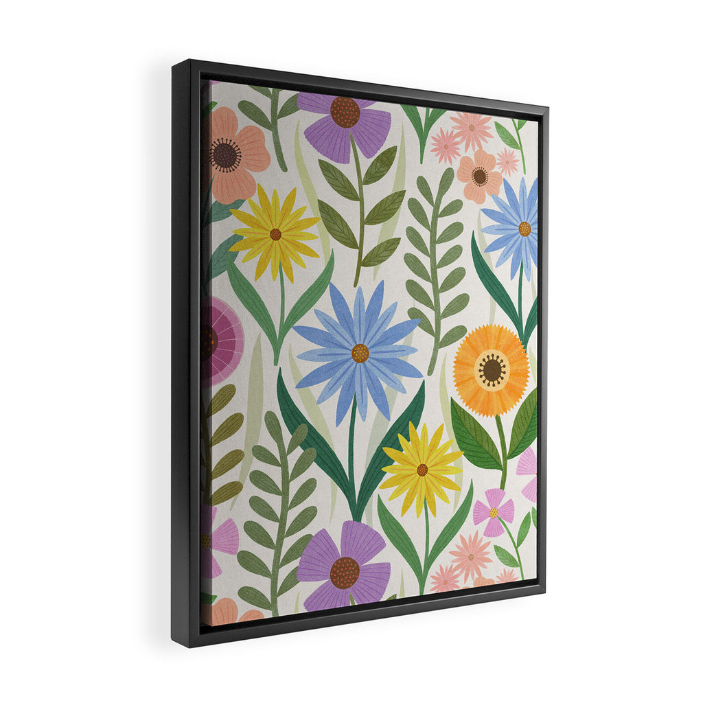 Wildflower Garden - Light Framed Canvas Print Gallery Image 2