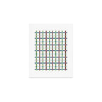 Windowpane Plaid Blue Green on Cream Art Print Gallery Image 1