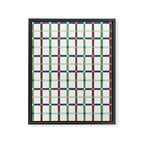 Windowpane Plaid Blue Green on Cream Framed Canvas Print Gallery Image 8