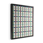 Windowpane Plaid Blue Green on Cream Framed Canvas Print Gallery Image 2
