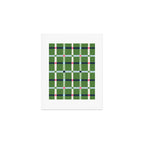 Windowpane Plaid Blue Pink on Green Art Print Gallery Image 1