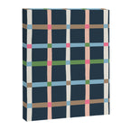 Windowpane Plaid Multicolor on Dark Blue Canvas Print Gallery Image 8