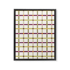 Windowpane Plaid - Olive Green and Burgundy Framed Canvas Print Gallery Image 8