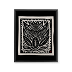 Woodcut Cactus Framed Canvas Print Gallery Image 8