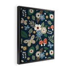 Woodland Forest Flowers - Navy Blue Framed Canvas Print Gallery Image 2