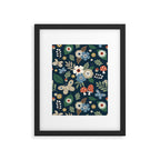 Woodland Forest Flowers - Navy Blue Framed Art Print Gallery Image 6