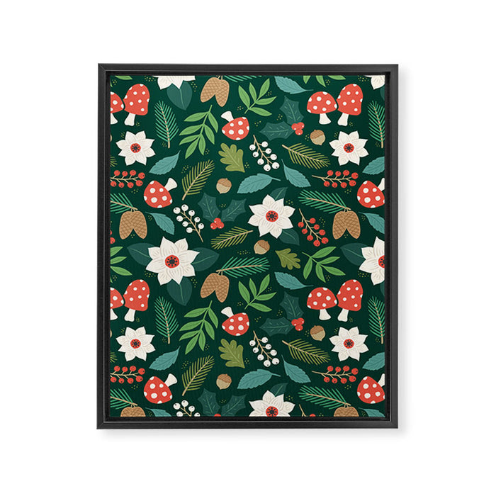 Woodland Holiday Botanicals Framed Canvas Print Gallery Image 1