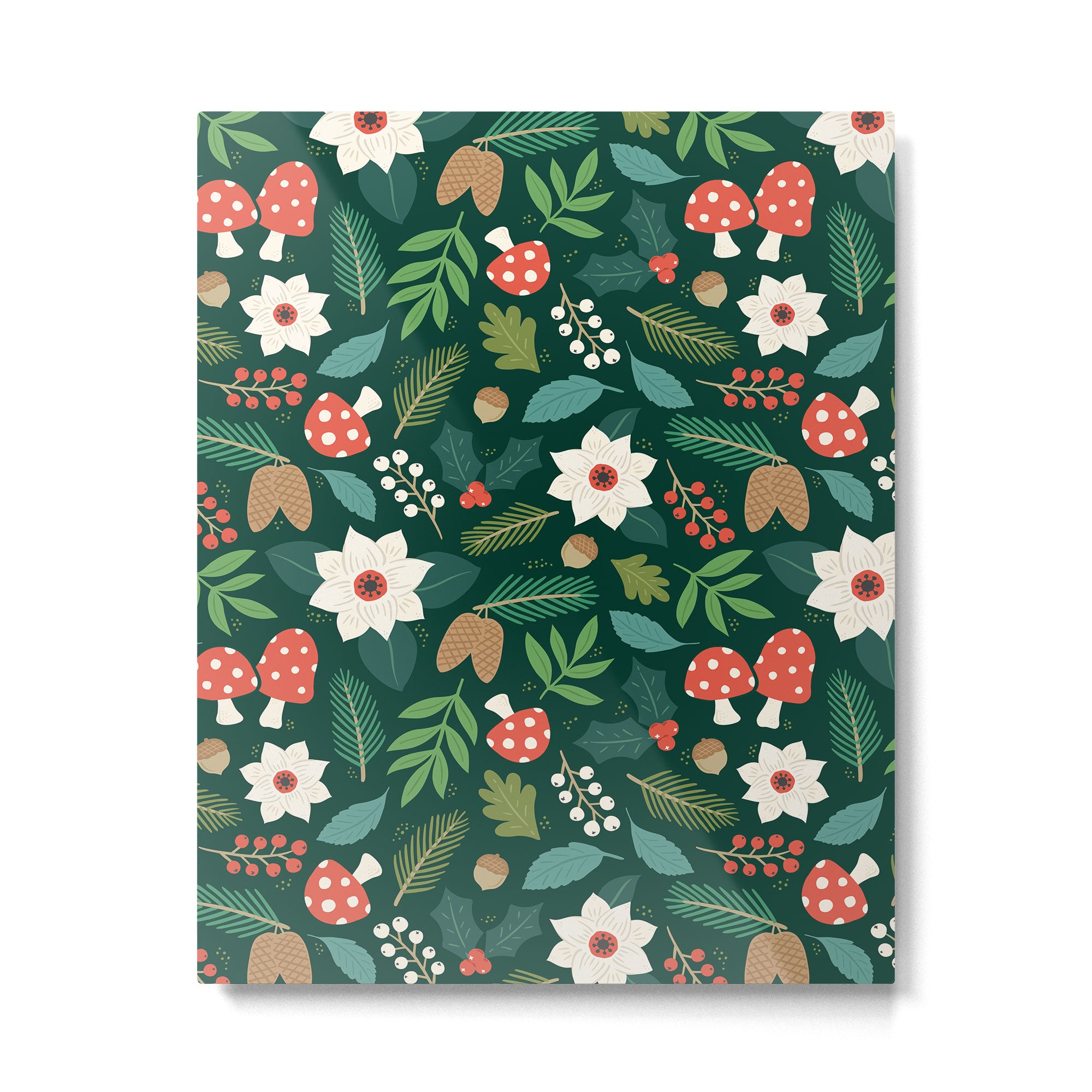 Woodland Holiday Botanicals Metal Print Gallery Image 6