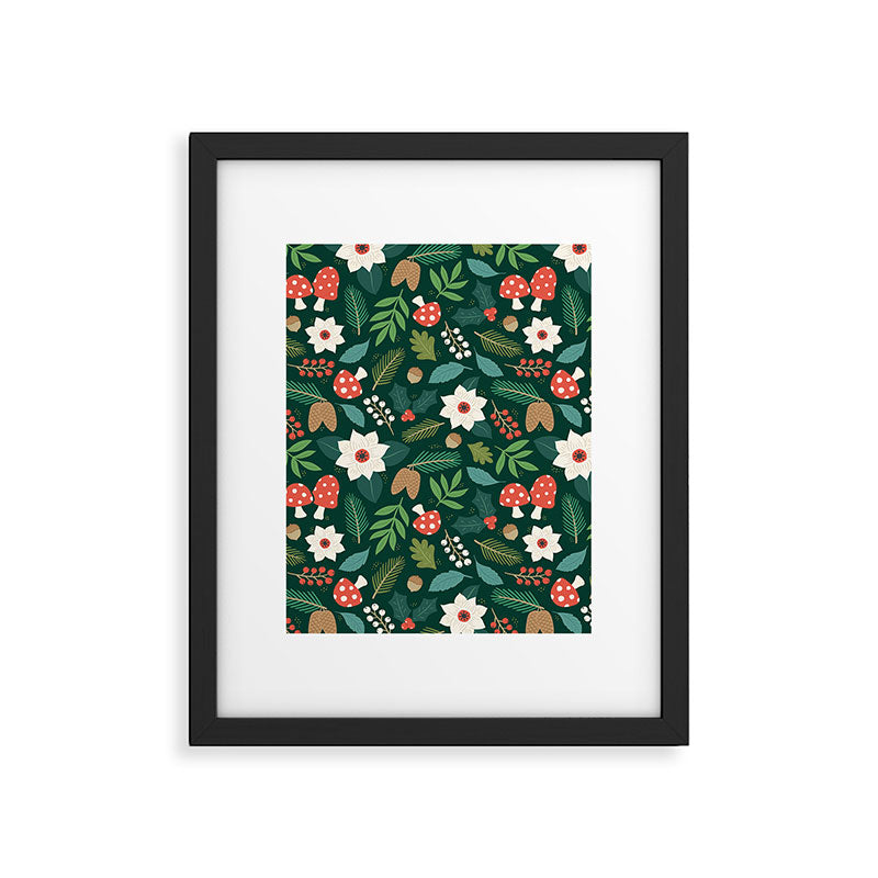 Woodland Holiday Botanicals Framed Art Print Gallery Image 6