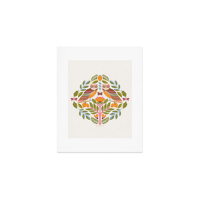 Woodland Owls - Multi-colored Art Print Gallery Image 1