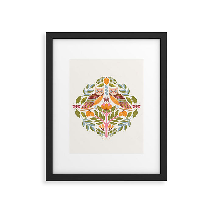 Woodland Owls - Multi-colored Framed Art Print Gallery Image 1