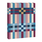 Woven Checks and Stripes Blue Burgundy Canvas Print Gallery Image 8