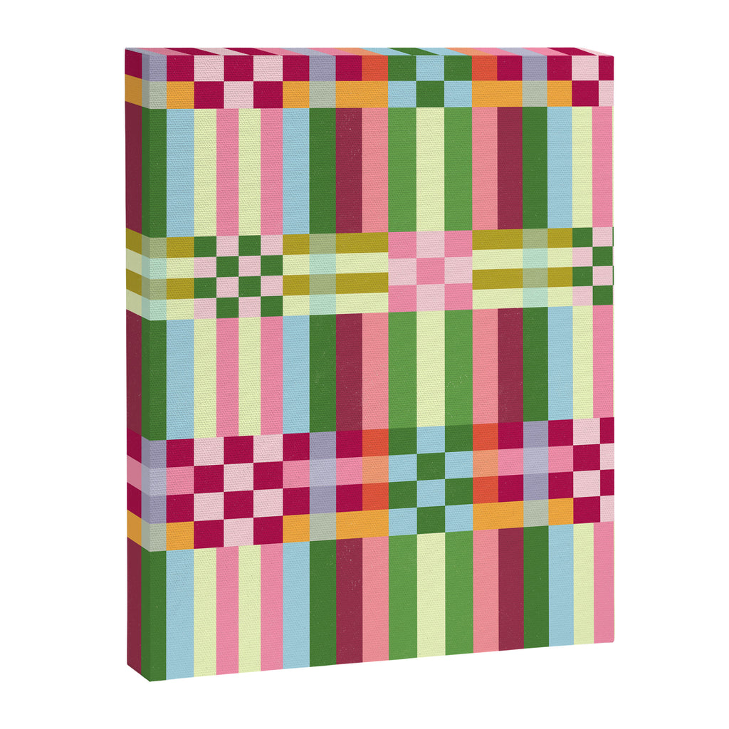  Woven Checks and Stripes - Festive Multi Canvas Print Gallery Image 8