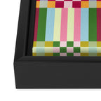  Woven Checks and Stripes - Festive Multi Framed Canvas Print Gallery Image 3
