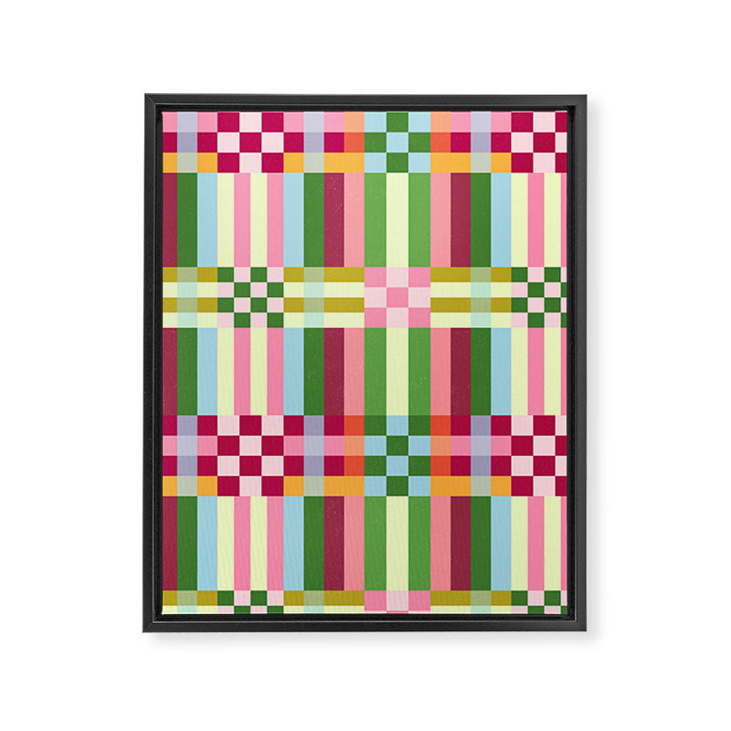  Woven Checks and Stripes - Festive Multi Framed Canvas Print Gallery Image 8